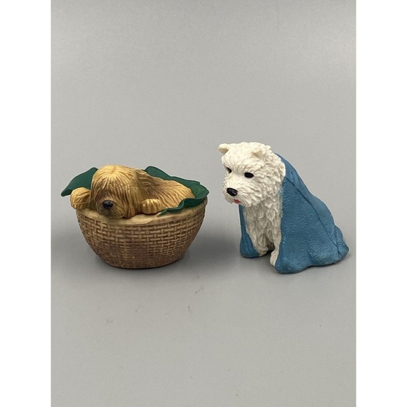 Vintage 1994 Puppy in My Pocket Sindy French Briard & Alfie PVC Figures MEG - Picture 1 of 9